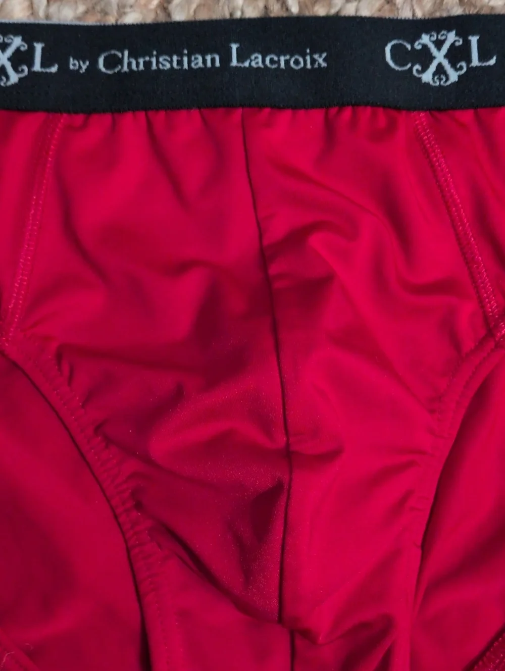 CXL BY CHRISTIAN LACROIX RED STRETCH BRIEF CONTOUR POUCH LARGE NWOB